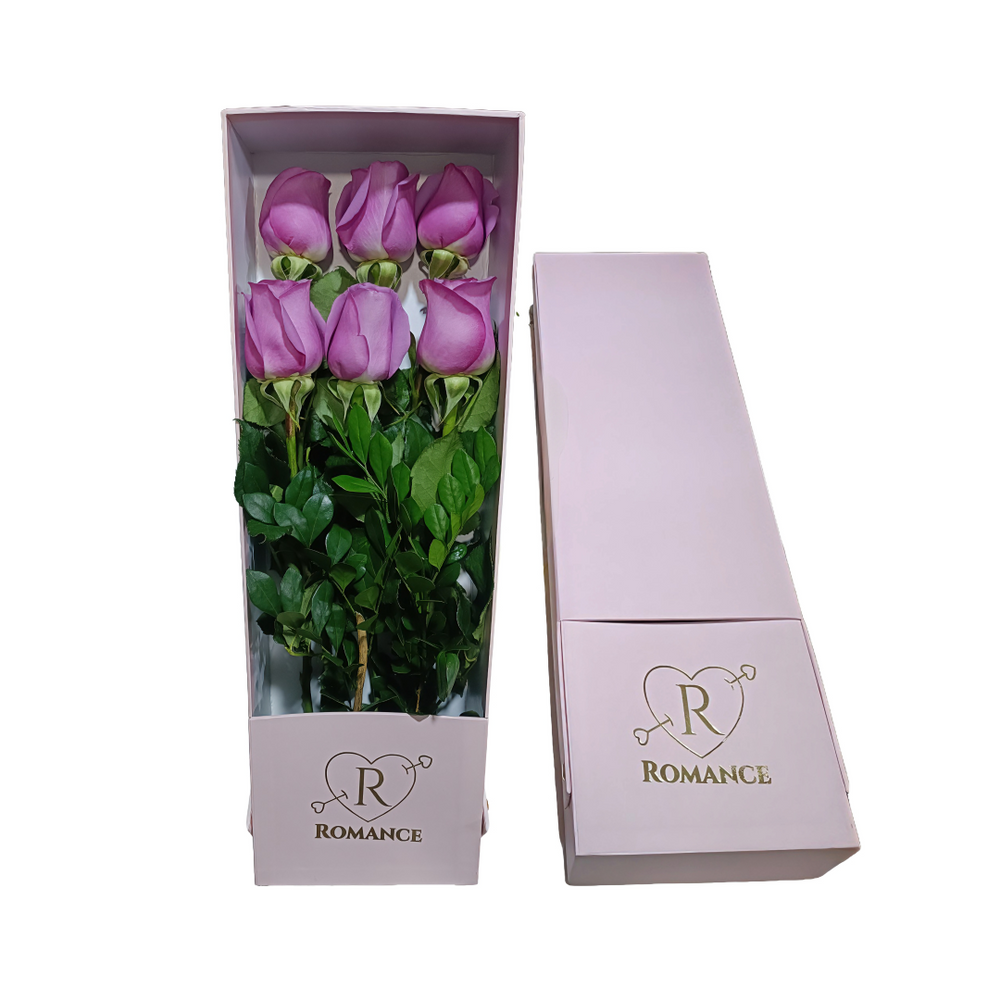 Caja de 06 Rosas Lilas