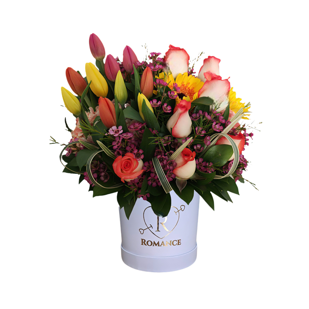 Round Box Rosas y Tulipanes